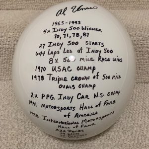 AL UNSER SR. SIGNED FULL SIZE BELL RACING HELMET 15 INSCRIPTIONS JSA