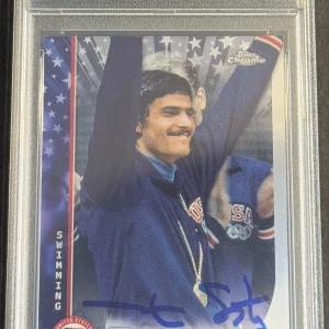 Mark Spitz Signed Auto 2024 Topps Chrome Olympic Swimming Card PSA/DNA Slabbed