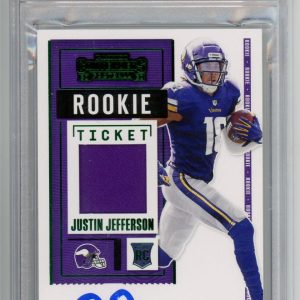 JUSTIN JEFFERSON SIGNED 2020 CONTENDERS ROOKIE TICKET CARD #RSV-JJE PSA/DNA AUTO