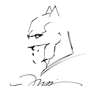 Jim Lee Batman Original Art Sketch Signed 8.5x11 Autograph Drawing Beckett COA