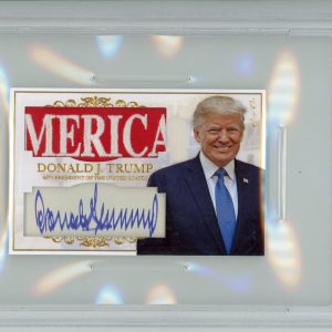 47th US President Donald Trump Autographed Signed MAGA Hat Cut Graded Card PSA 9
