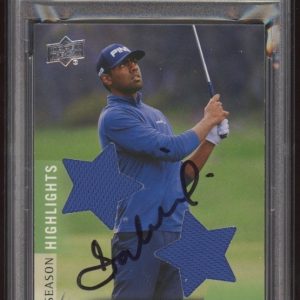 2023 Upper Deck Golf Sahith Theegala Signed Rookie Relic PSA GEM MT 10 AUTO RC