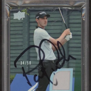 2013 UD SP Game Used Golf #R35 Patrick Cantlay Rookie Swatch Auto /50 PSA RC