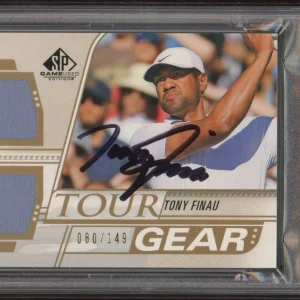 2021 UD SP Game Used Golf Tony Finau Signed Tour Gear /149 PSA MINT 9 AUTO RC