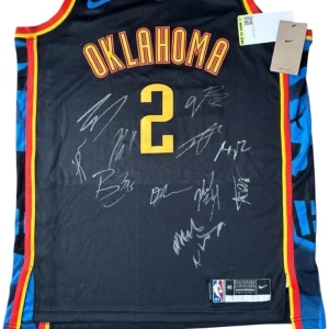 2024-2025 Oklahoma City Thunder #2 Signed Team Jersey 11 AUTOS SHAI JDUB DORT ++