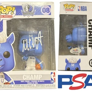Max Christie Signed NBA Mascots Dallas Mavericks Champ Funko Pop #08 PSA AUTO