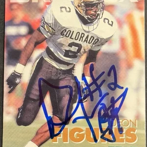 Deon Figures Signed 1993 Skybox Rookie Card BAS Beckett COA Colorado Buffaloes