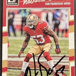 Navorro Bowman Signed 2016 Donruss Base Card 49ers BAS Beckett COA