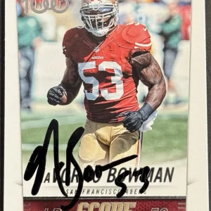 Navorro Bowman Signed 2014 Score Top 100 Base Card 49ers BAS Beckett COA