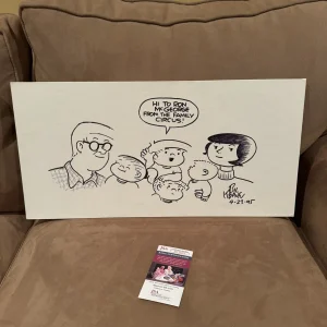 Gorgeous Family Circus Drawing Artwork By Bil Keane JSA 12 x 24 Complete Family