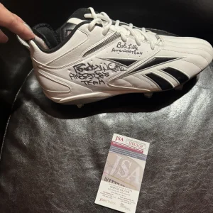 Bob Lilly + Randy White Signed Cleat Cowboys Football JSA W Americas Team Insc.