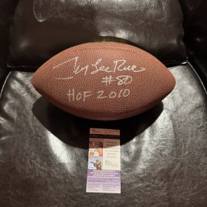 Super Rare Jerry Lee Rice Signed Full Name Wilson Football, JSA Niners 49’ers