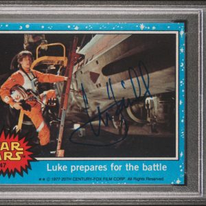 Mark Hamill Signed 1977 Topps Star Wars #47 Luke Prepares For The Battle PSA 8