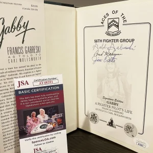 GABBY GABRESKI MULTI SIGNED GABBY A FIGHTER PILOTS LIFE BOOK JSA COA X3 AUTOS