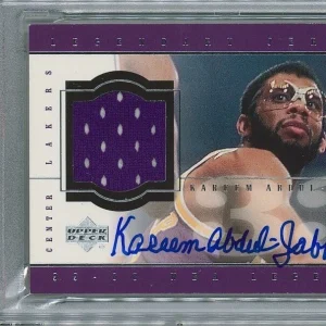 KAREEM ABDUL JABBAR SIGNED UPPER DECK LEGENDS LEGENDARY JERSEY FULL NAME AUTO