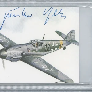 GUNTHER RALL SIGNED PRINT PSA DNA (D) WWII GERMAN ACE