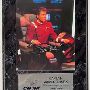 William Shatner Signed Autograph Star Trek Kirk Plaque Score Board