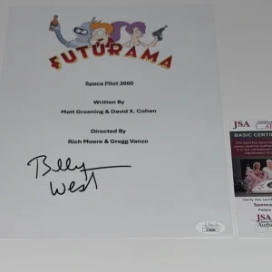 BILLY WEST SIGNED FUTURAMA SPACE PILOT 3000 EPISODE SCRIPT JSA COA