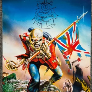 Derek Riggs Eddie Sketch Iron Maiden JSA Signed Autograph Signed Poster