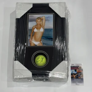 ANNA KOURNIKOVA SIGNED FRAMED TENNIS BALL DISPLAY AUTOGRAPHED JSA COA
