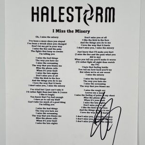 Hailstorm Lzzy Hale JSA Autograph Signed Music Lyric Sheet I Miss The Misery