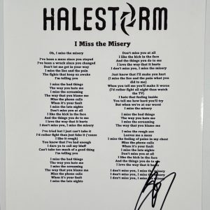 Hailstorm Lzzy Hale JSA Autograph Signed Music Lyric Sheet