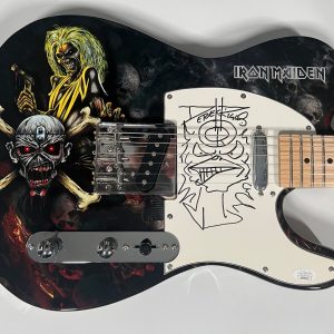 Iron Maiden Derek Riggs JSA Autograph Signed Guitar Original Sketch