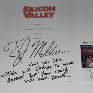 T.J. MILLER SIGNED SILICON VALLEY PILOT FULL EPISODE SCRIPT WITH QUOTE JSA COA