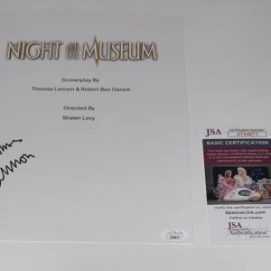 THOMAS LENNON SIGNED NIGHT AT THE MUSEUM FULL MOVIE SCRIPT JSA COA
