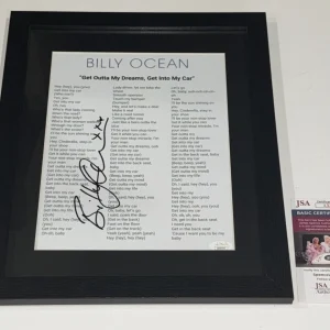 BILLY OCEAN SIGNED GET OUTTA MY DREAMS, GET INTO MY CAR LYRIC SHEET JSA COA