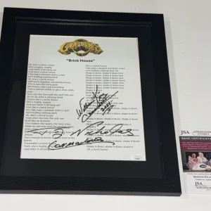 THE COMMODORES SIGNED BRICK HOUSE LYRIC SHEET WILLIAM KING JD NICHOLAS JSA COA