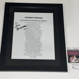 JOHNNY MATHIS SIGNED LET IT SNOW! LET IT SNOW! LET IT SNOW! LYRIC SHEET JSA COA