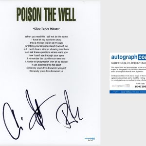‘Poison The Well’ Band Signed Lyric Sheet ‘Jeffrey Moreira’ Ryan & Chris ACOA