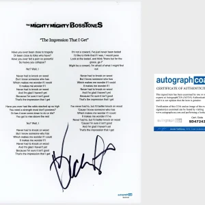 Dicky Barrett ‘Mighty Mighty Bosstones’ Signed Lyric Sheet ACOA