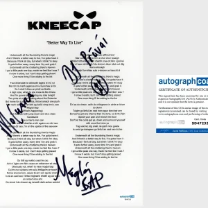 ‘Kneecap’ Irish Hip Hop Trio Signed Lyric Sheet Mo Chara, Moglai, DJ Provai ACOA