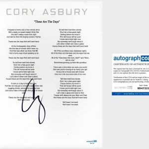 Cory Asbury ‘These Are The Days’ Signed Lyric Sheet Christian Music ACOA PROOF￼