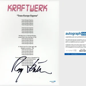 Ralf Hutter ‘Kraftwerk’ Signed Trans-Europe Express Lyric Sheet German Band ACOA