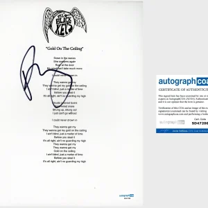 Patrick Carney ‘The Black Keys’ Band Signed Gold On The Ceiling Lyric Sheet ACOA