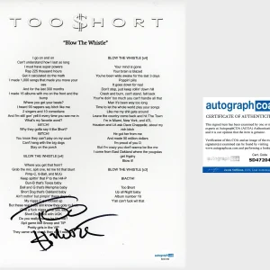 ‘Too Short’ Rapper Signed ‘Blow The Whistle’ Lyric Sheet ACOA