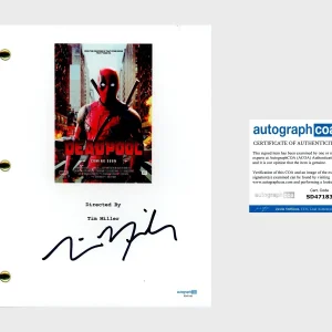 Tim Miller ‘DEADPOOL’ Director Signed Full Movie Script Screenplay ACOA Marvel
