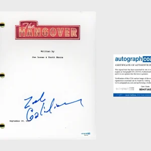 Zach Galifianakis ‘The Hangover’ Signed Full Movie Script Screenplay ‘Alan’ ACOA