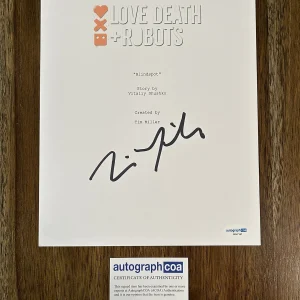 Tim Miller ‘Love, Death & Robots’ Signed TV Show Creator Script Cover ACOA