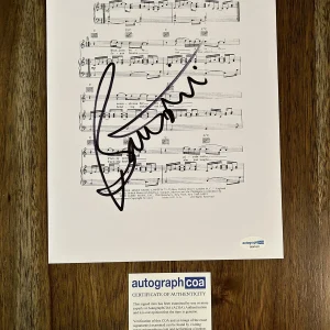 Bernie Taupin ‘Tiny Dancer’ Songwriter Signed Sheet Music Elton John ACOA RARE