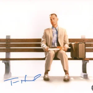 Tom Hanks Signed Autograph 8x10 Photo - Iconic Forrest Gump Bench w/ Beckett COA