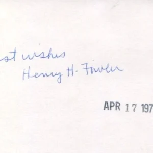 Henry H. Fowler US Secretary of Treasury Office of Defense Mobi Signed Autograph