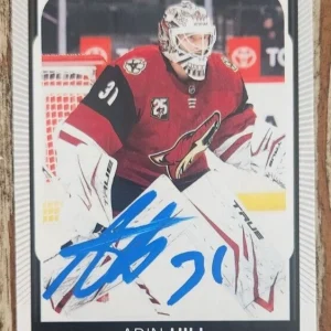 Adin Hill Signed 2021-22 O-Pee-Chee Hockey Card #51 Arizona Coyotes Knights 1