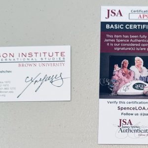 Sergei Khrushchev Signed Autographed Business Card JSA Cert Son Of Nikita
