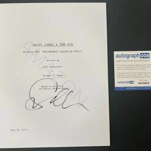 SAM CLAFLIN SIGNED DAISY JONES & THE SIX PILOT SCRIPT w/PROOF & AUTOGRAPH COA