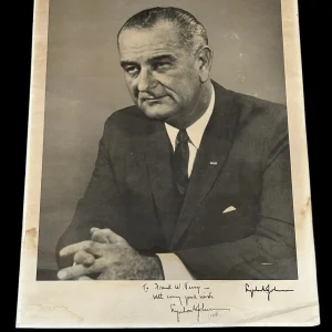 Lyndon B Johnson LBJ US President Signed Autograph Huge 23x17 Photo Beckett BAS