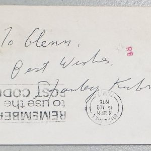 Stanley Kubrick Signed Autographed 3.25 x 5.5 Card Full JSA Letter
